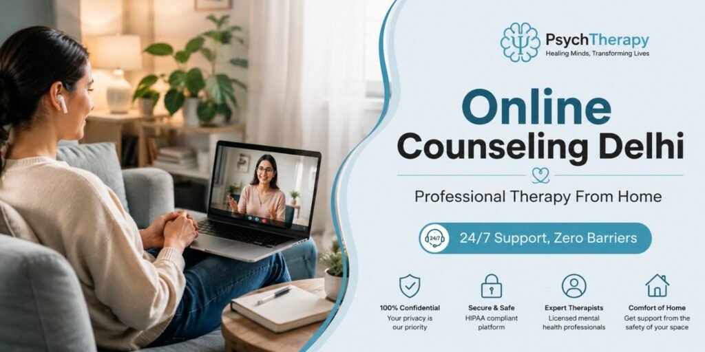 Online Counseling in Delhi: Safe, Confidential & Professional Mental Health Support From Home