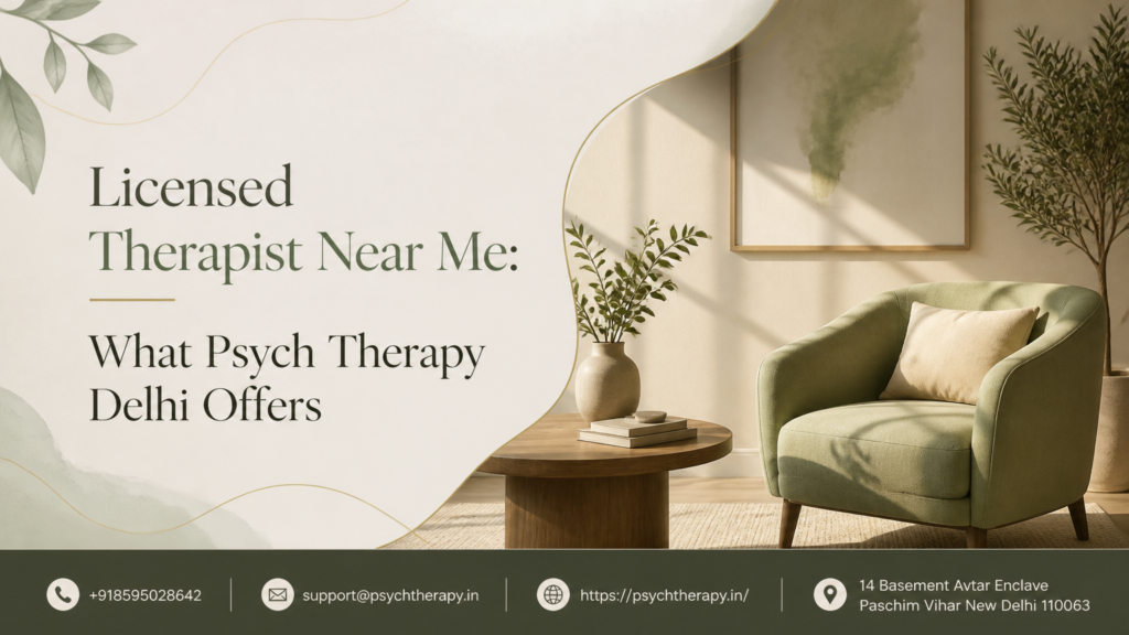 Licensed Therapist Near Me: What Psych Therapy Delhi Offers